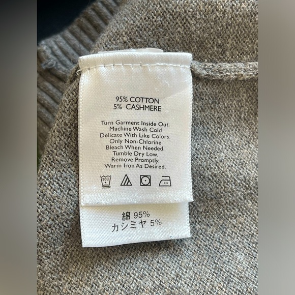 Eddie Bauer Men's Beige 1/4 Zip Mock Neck Knit Pullover Cotton Cashmere Blend; L - Picture 8 of 8